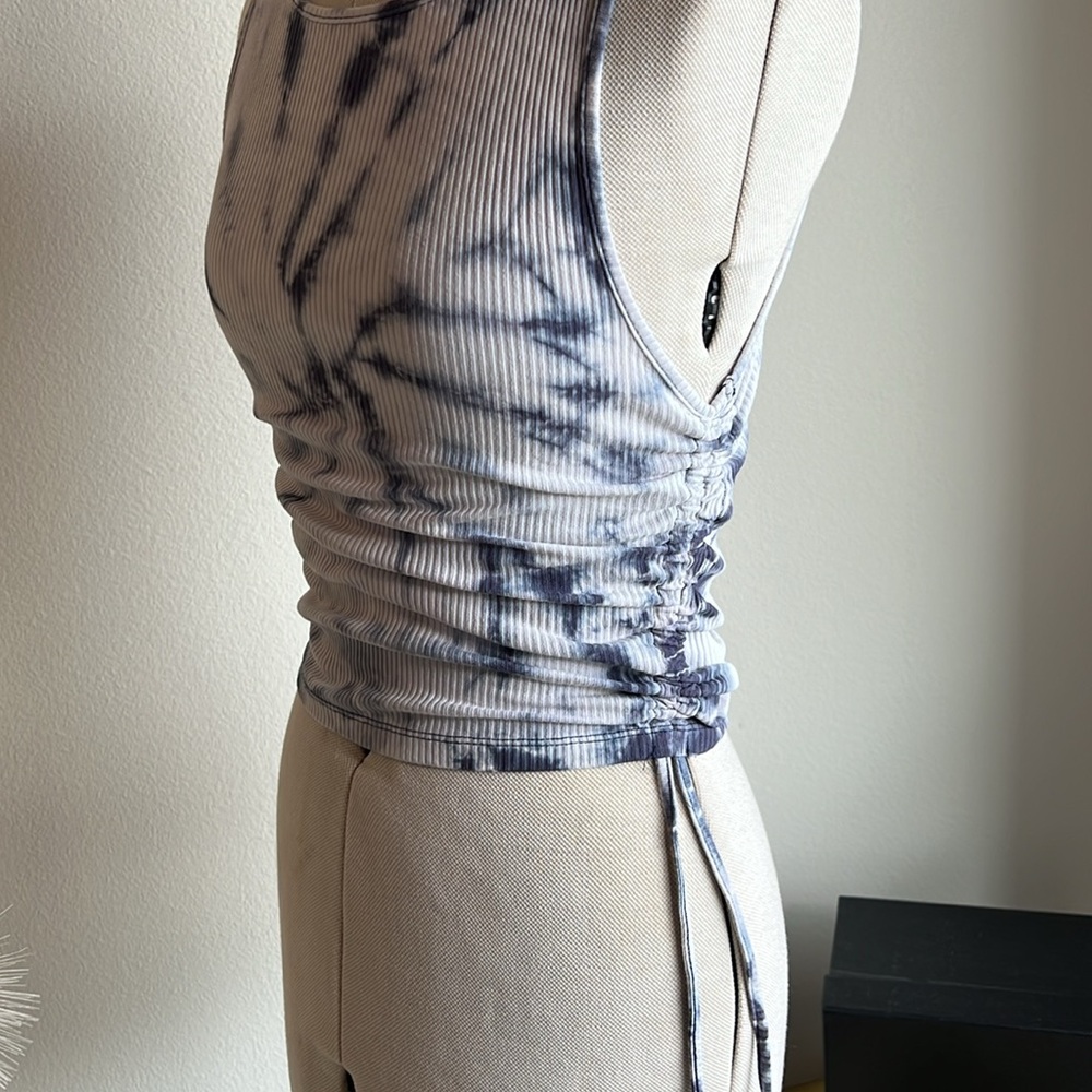 Tie Dye Y2K Knit Tank Top with ruching detail - Picture 3 of 9